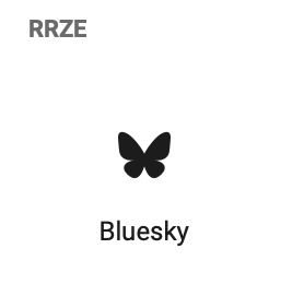 RRZE Bluesky-Block mit Schmetterlings-Icon